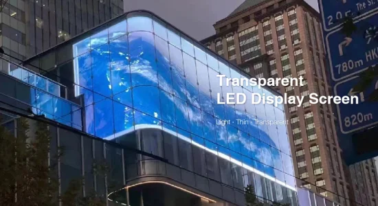 Écran d'affichage à LED Transparent de rideau de fenêtre en verre d'intérieur extérieur P3.91-7.8 publicité de centre commercial de mur vidéo de LED